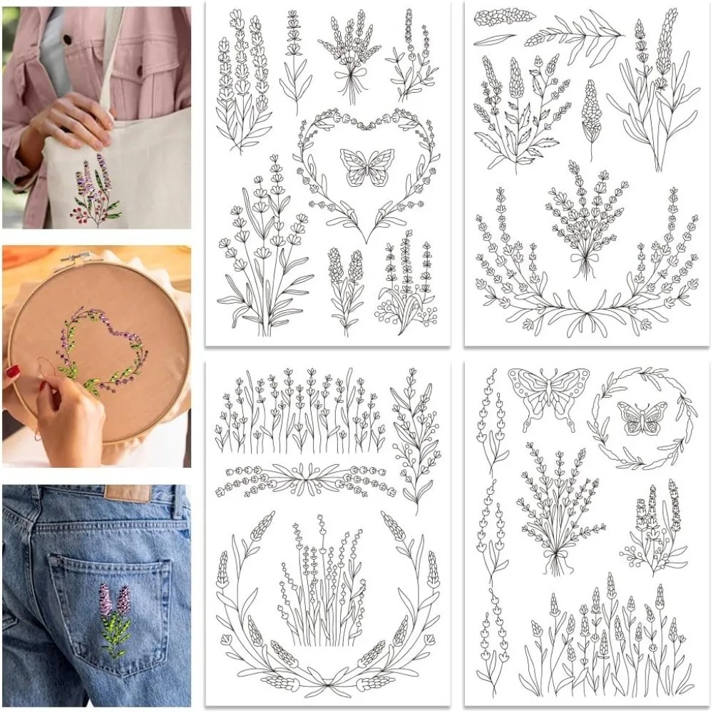 Embroidery Sheet - 4 arkusze stabilizatorów do haftu ręcznego