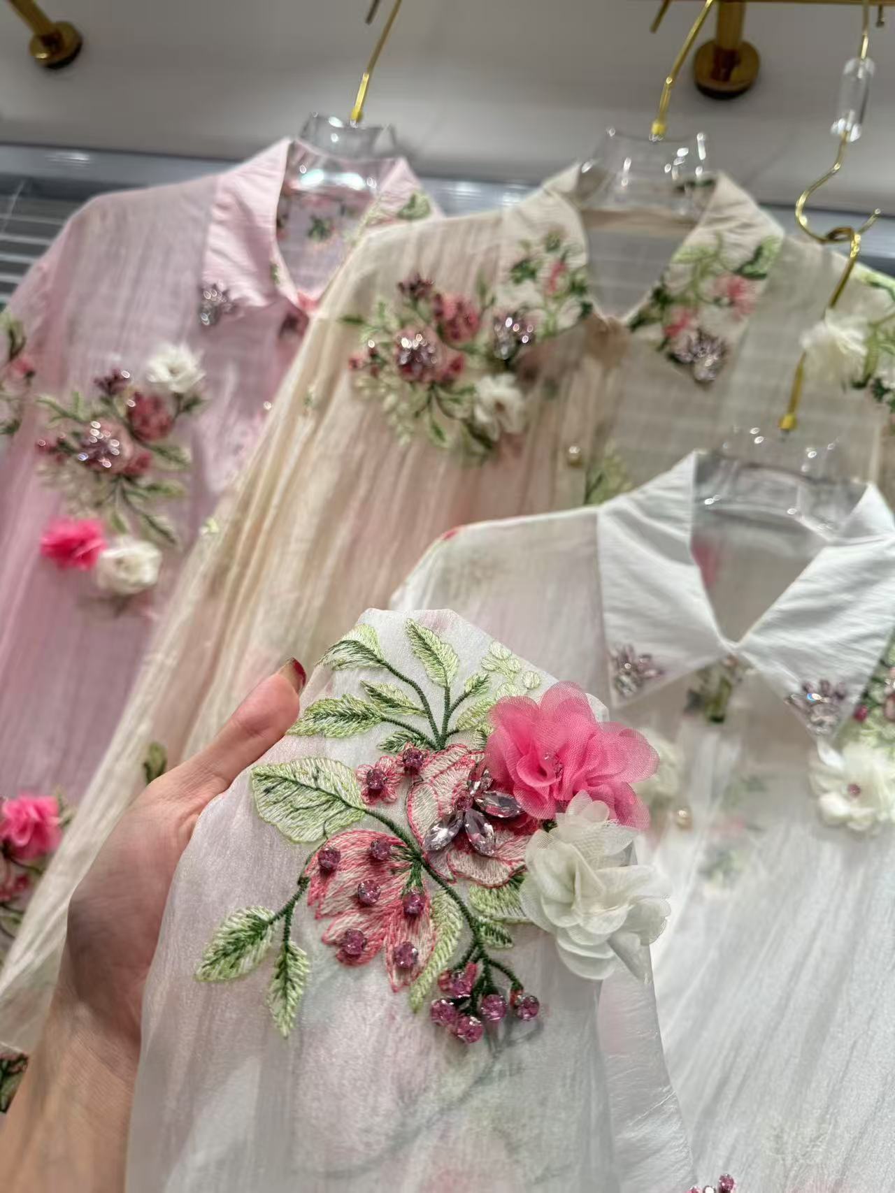 Embroidery Daisy - Luksusowy styl Kwiaty Haft Błyszczące Diamenty