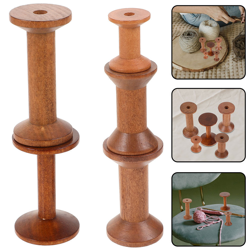 Embroidery Threads - 7 szt. drewnianych szpulek na nici,
