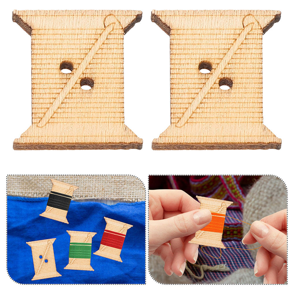 Embroidery Threads - 100 sztuk drewnianych szpulek na nici