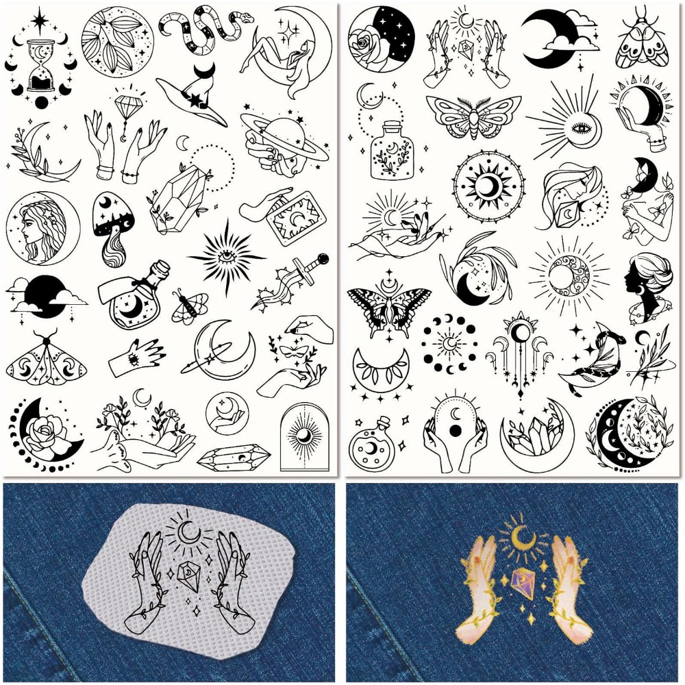 Embroidery Threads - 51Pcs Boho Moon Sun Rozpuszczalne w