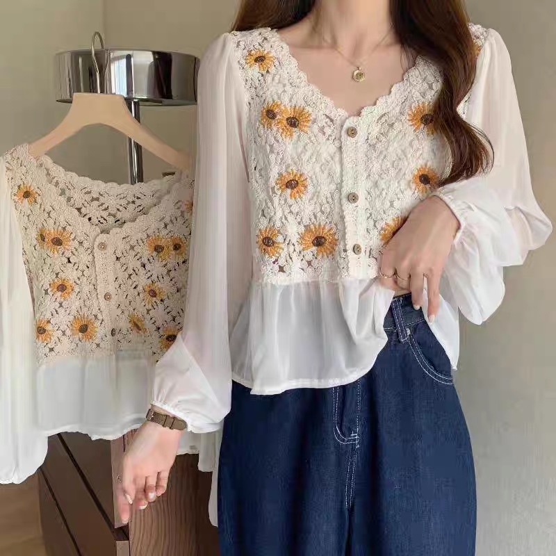 Szyfonowy top z haftem kwiatow – Embroidery Daisy recenzja i cena