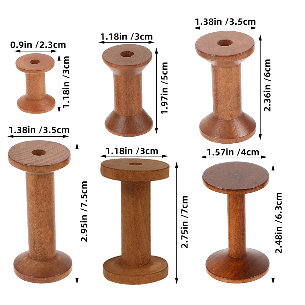 6 szt. Vintage'owych drewniany – Embroidery Threads recenzja i cena