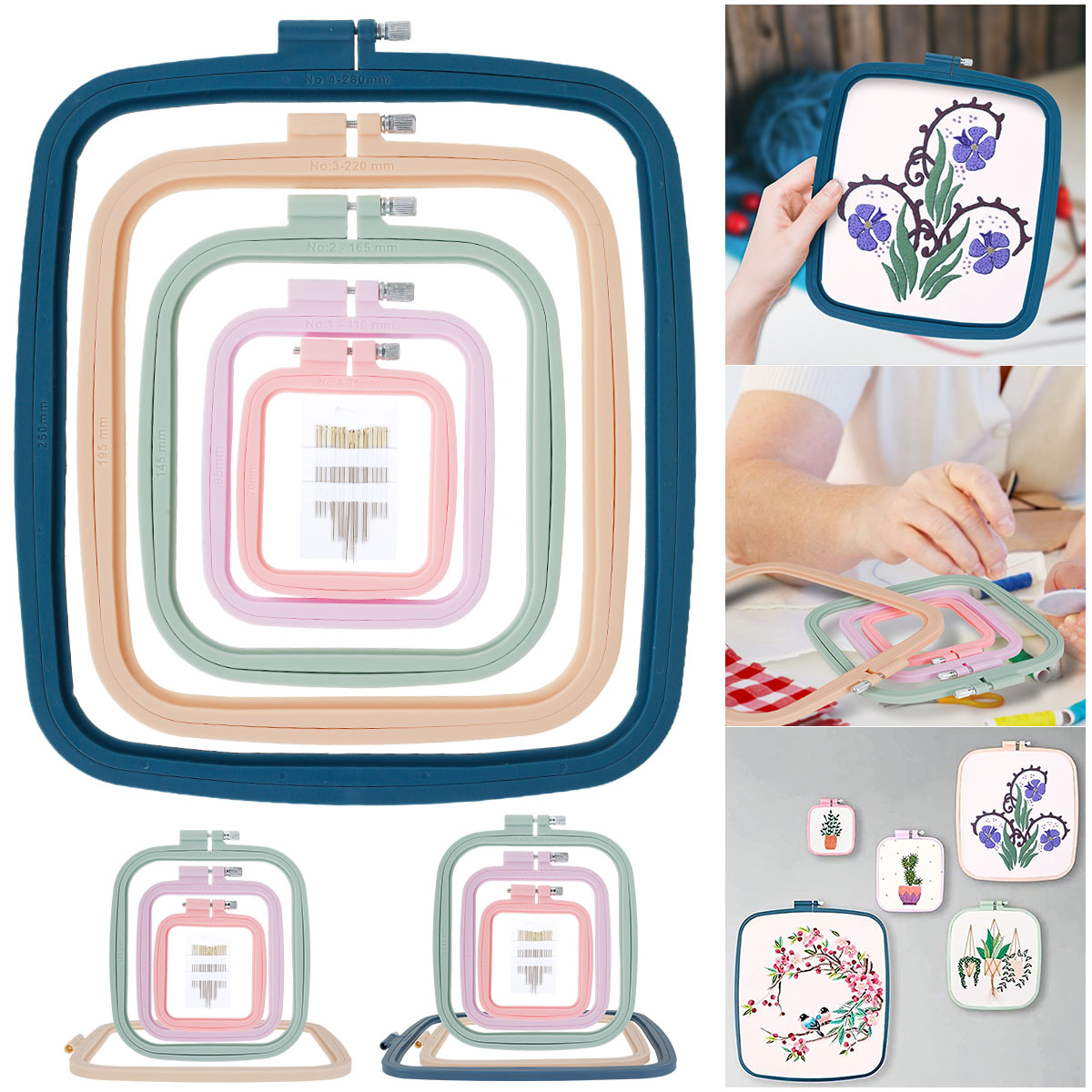 4/5 sztuk kwadratowe obręcze d – Embroidery Hoop Square recenzja i cena