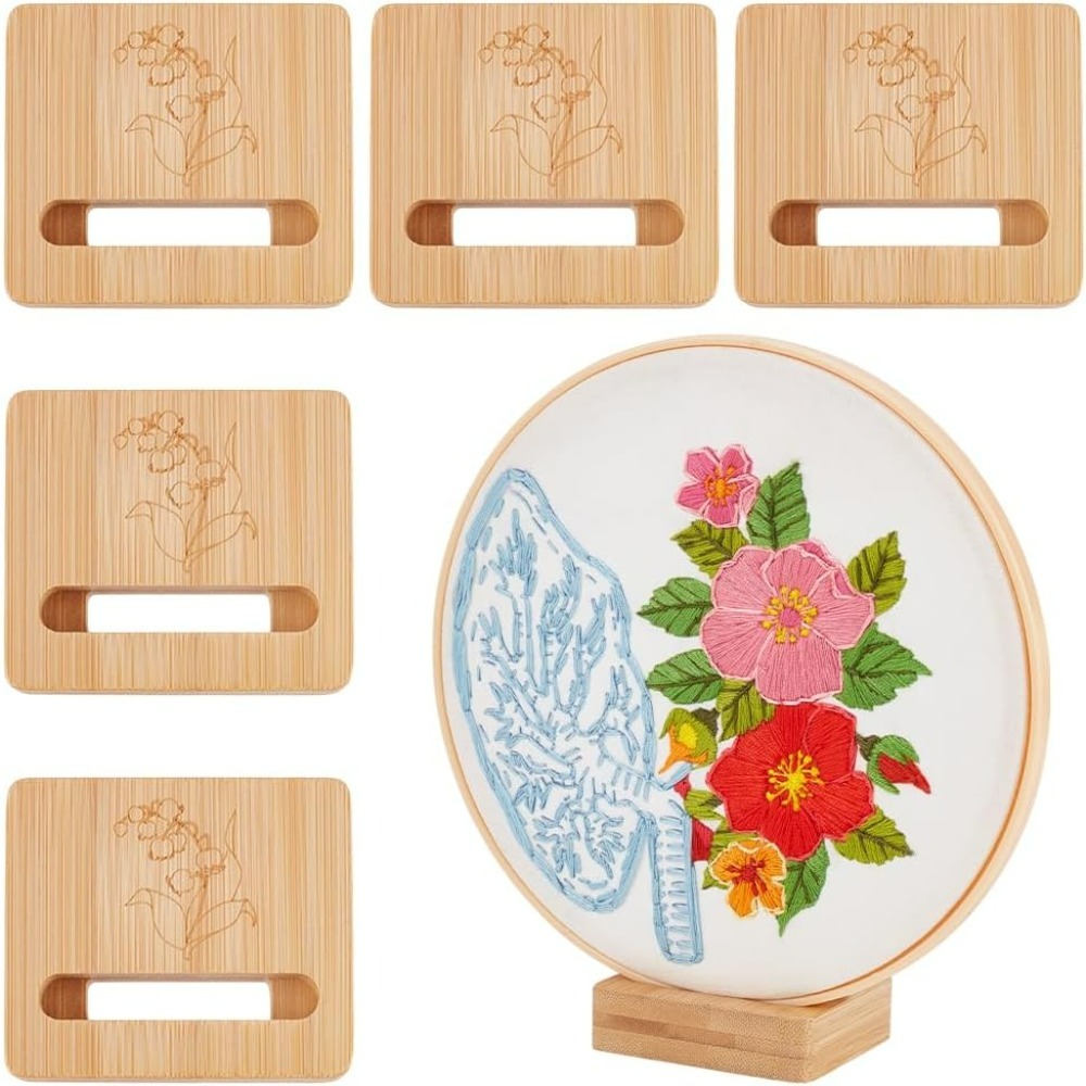 6 szt. Drewnianych stojaków na – Embroidery Hoop Square recenzja i cena