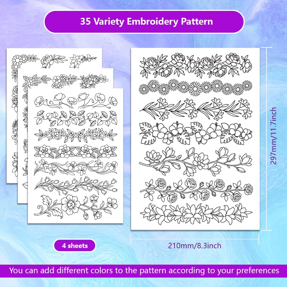 Wstępnie nadrukowane, duże kwi – Embroidery Sheet recenzja i cena